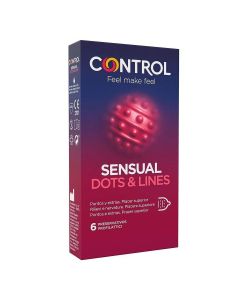 Control Sensual Dots&Lines Preservativi - Confezione da 6 Pezzi
